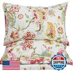 Qsh Floral Bed Sheets Set - Queen Size Boho Lotus Print Extra. Fixed Price $154.33.