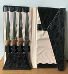 Vtg Wilshire Stainless Blade & Copper Collar Set Of 4 Steak Knives With Case. Fixed Price $12.99.