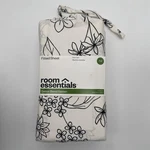 Room Essentials Full Fitted Sheet White Black Floral Cotton Blend Sateen New. Fixed Price $15.00.