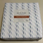 South Point Home Twin/twin Xl 4 Pc Sheet Set, Mcm Style Geometric Stripes Blue. Fixed Price $18.00.