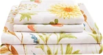 Yellow Floral Printed Sheet Set Queen Size, 4 Piece Soft Botanical Microfiber. Fixed Price $34.85.
