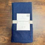 Pottery Barn Kids Belgian Flax Linen Crib Fitted Sheet Navy Blue. Fixed Price $63.60.