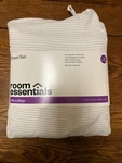 Room Essentials Twin/twin Xl Sheet Set New 3-PC White Gray Stripe Microfiber. Fixed Price $12.99.