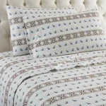 Micro Flannel Shavel 4 Pcs King Size Sheet Set Color Reindeer Stripe New. Fixed Price $78.00.