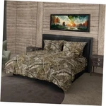 Realtree Size, Bed In Bag Set, 1 Comforter, Fitted Sheet, Flat Full Apx. Fixed Price $73.70.