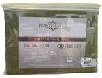Moss Sage 4PC. Pointehaven 180 Gsm Soft Cotton Flannel FLAT-FITTED-2X Pillow. Fixed Price $72.99.