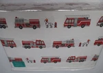 New Authentic Kids Cotton White Red Fire Truck Hydrant Dog Sheet Set - Full. Fixed Price $59.99.