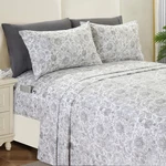 Elegant Comfort Softest And Coziest 6-PIECE Sheet Set Queen, Paisley Gray. Fixed Price $37.99.