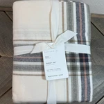 Rare!! Pottery Barn Logan Plaid Flannel Sheet Set, Full - Ivory Multi. Fixed Price $149.00.