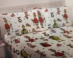 New Dr. Seuss The Grinch Christmas Holiday Queen Size Flannel Sheet Set. Fixed Price $67.99.