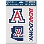 Arizona Wildcats Ncaa Multi Use Decal Sticker SHEET-3 Fan Pack *free Shipping. Fixed Price $8.97.