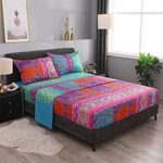 Pangzi Bohemian Retro Bedding Set,boho -1 Fitted Sheet, Queen, Red. Fixed Price $48.99.