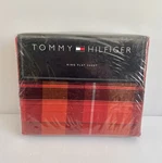 Tommy Hilfiger King Flat Sheet 100% Cotton Red Plaid Buffalo Sabana Nos 2003 Y2K. Fixed Price $34.99.