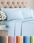 6 Piece Sheet Set - Comfy Breathable California King, 21 Baby Blue. Fixed Price $56.17.