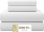 Supreme Elegance 1200 Thread Count Full Size Bed Sheets Set, Arctic White, 4. Fixed Price $110.48.