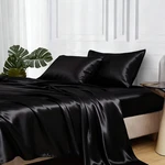 Satin Full Size Sheets With Elastic Straps, 4-PIECE Deep Pocket Bedding Set. Fixed Price $33.15.