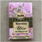 Nos Stevens Utica Pillowcases Vtg Pink Floral Stripe Percale Standard Pair Usa. Fixed Price $38.00.