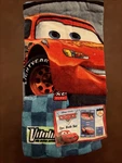 New Vtg Disney Pixar Cars Lightning Mcqueen Towel Blue Checkered Jay Franco. Fixed Price $29.99.