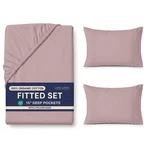 Lane Linen 100% Organic Cotton Fitted Bed Sheets (+pillowcase) 3 Pc Set Soft .... Fixed Price $57.19.