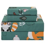 Jsd Green Forest Animals Kids Sheet Set Twin Size, 3 Piece Woodland Printed Micr. Fixed Price $32.22.