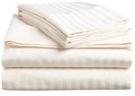 Queen Size Cream Stripe 4 Piece Sheet Set 1000 Thread Count 100% Egyptian Cotton. Fixed Price $81.33.