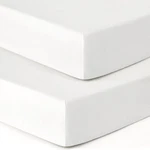 Jersey Knit Crib Sheets 2 Pack Stretchy Ultra Soft Fitted Natural White. Fixed Price $36.97.