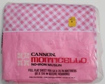 Vintage Cannon Monticello Full Flat Sheet State Fair Pink Checkered Gingham Nos. Fixed Price $22.99.