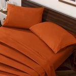 Horbaunal Burnt Orange Queen Size Sheet Set - (4PC),. Fixed Price $39.99.