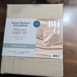 Better Homes & Gardens 3-PIECE Almond Biscuit Cotton Percale Sheet Set, Twin. Fixed Price $39.99.