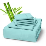 6 Piece Premium Bamboo Sheet Set, Deep Pockets, 50 Colors, 2200 Count, Soft. Fixed Price $38.99.