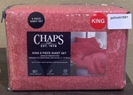 Chaps By Ralph Lauren 6PC King Set (sheets & 4 Pillowcases) Heather Red. Fixed Price $47.99.