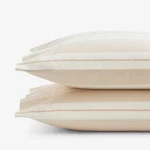 Wide Stripe T200 Yarn Dyed Gold Cotton Percale Standard Pillowcases (set Of 2). Fixed Price $36.03.