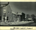 1985 Press Photo Buildings One Block North Of Triangle, Saukville, Wisconsin. Fixed Price $24.99.