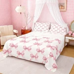 Manfei Bed Set With Bows,girls Full Size Pink Bowknot Sheets, Polyester.... Fixed Price $48.80.