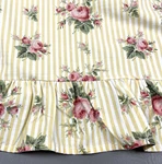 Vtg Ralph Lauren Sophie Brooke Ruffled Flat Sheet Twin Yellow Stripe Rose 1980S. Fixed Price $32.97.