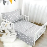 Moonsea Toddler Bed Sheets, 3 Piece Set, Grey Star. Fixed Price $30.99.