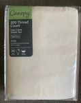 New Canopy 300 Thread Count Simply Solids Ivory Cotton Sheet Twin Set. Fixed Price $19.99.