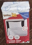 Pokemon 3PC Twin Sheet Set! 1 Fitted, Flat & Pillow Case!. Fixed Price $24.99.