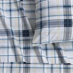 Tribeca Living Cotton Percale Size Bed Queen, Plaid Multicolor. Fixed Price $99.68.