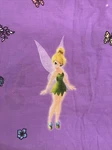Vintage Disney Fairies Tinkerbell Purple Twin Single Flat Bed Sheet Fabric. Fixed Price $12.50.