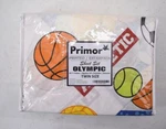 Primor Olympic All Sports Design Flat & Fitted Sheet Set Twin Size Pillowcase. Fixed Price $14.80.