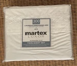 Martex Luxor 300 Thread Count 100% Egyptian Cotton Twin Sheet Set White New. Fixed Price $20.00.