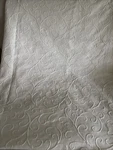 Yves Delorme Duvet X96 (2) Euro Shams X28 Ivory Embossed Swirl Pattern. Fixed Price $250.00.