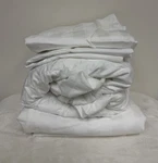 Charter Club Damask Stripe 550 Thread Count Queen Extra Deep Sheet Set White. Fixed Price $58.50.