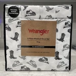 Wrangler 6 Pc Washed King Size Sheet Set Cowboy Gray Black Boots Hats Western. Fixed Price $79.99.