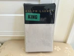 Ralph Lauren 2X King Pillowcase Dune Lane Westlake Gray White 100% Cotton. Fixed Price $95.99.