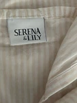 Luxury Serena & Lily Full Flat Sheet Pink White Stripe 100 Percale Cotton 86X105. Fixed Price $39.99.