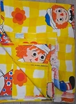 Vtg 80S Raggedy Ann Andy Twin Flat Sheet Hearts Checkered Wamsutta 63X104" Nwot. Fixed Price $20.00.