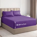 Extra Deep Pocket 4-PIECE Sheet Set, Fits 18 24" Mattresses By Cgk Linens. Fixed Price $50.99.
