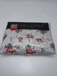 Vtg Lauren Ralph Emma Floral Ruffled Edge Full Flat Sheet. Fixed Price $125.00.